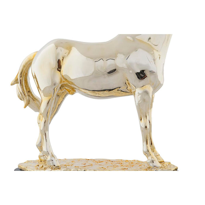 Decorative Figure Dkd Home Decor Horse Black Golden Resin 30 X 11.5 X 26 Cm