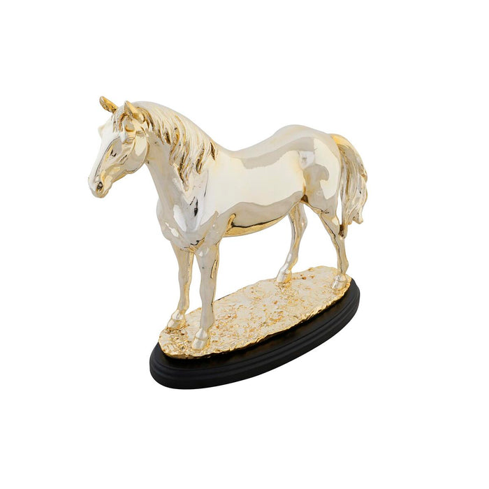 Decorative Figure Dkd Home Decor Horse Black Golden Resin 30 X 11.5 X 26 Cm