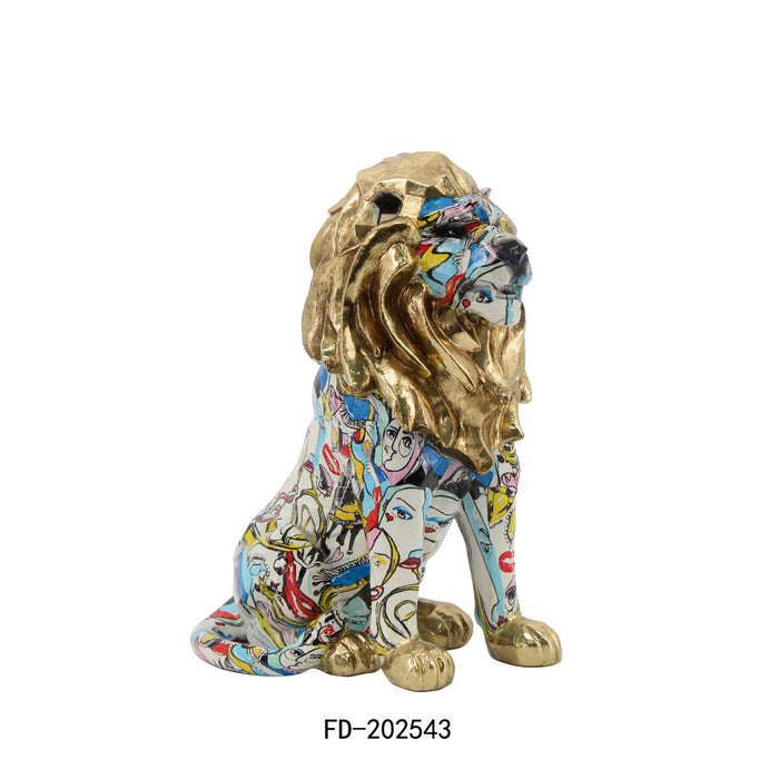 Decorative Figure Dkd Home Decor Golden Lion Resin