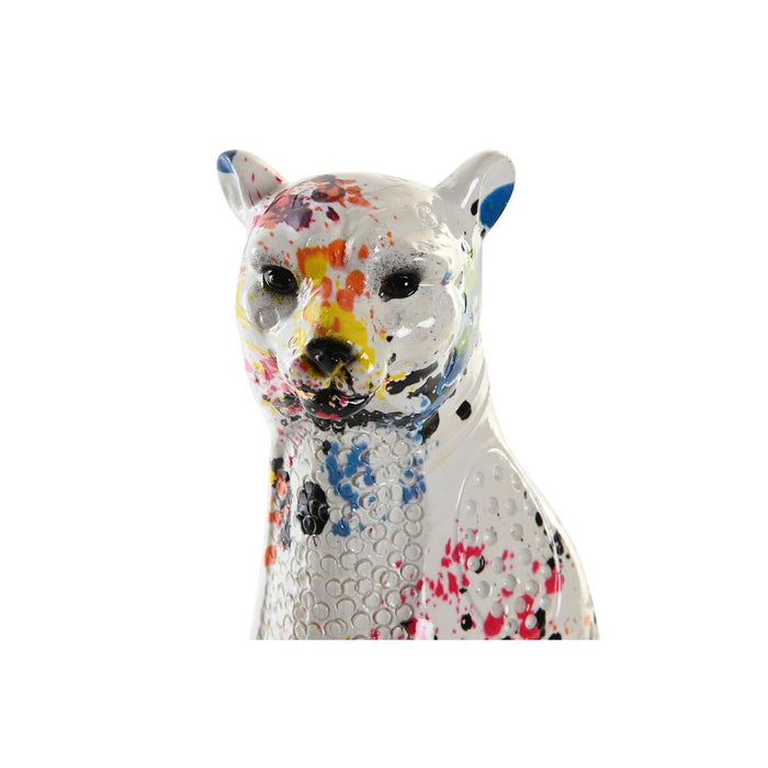 Decorative Figure Dkd Home Decor White Multicolour Leopard Modern 16 X 8 X 25 Cm