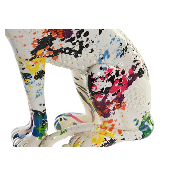 Decorative Figure Dkd Home Decor White Multicolour Leopard Modern 16 X 8 X 25 Cm