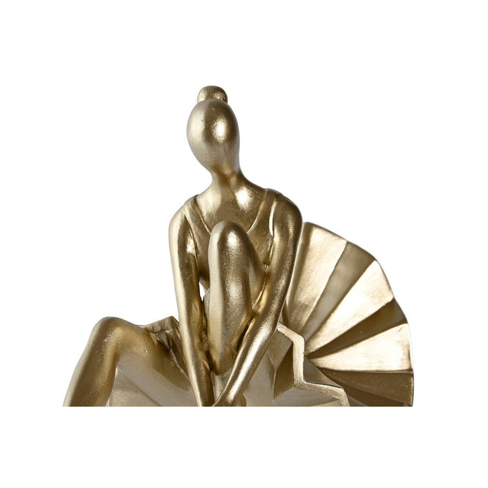 Decorative Figure Dkd Home Decor 17 X 23 X 14.5 Cm Golden Ballet Dancer 2 Units