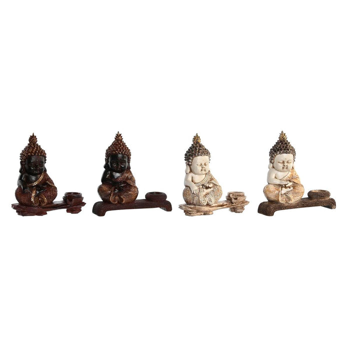 Decorative Figure Dkd Home Decor 22 X 8.2 X 23 Cm Red Beige Buddha Oriental 4 Pieces