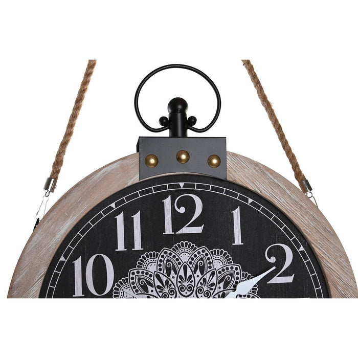 Table Clock Dkd Home Decor 40 x 6.5 46 Cm Black White Iron