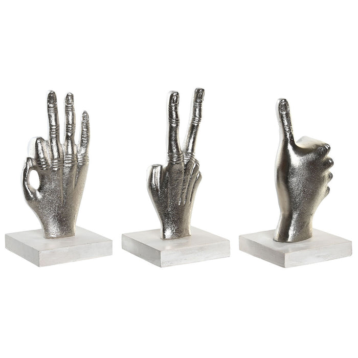 Decorative Figure Dkd Home Decor Silver 10 X 10 X 20 Cm 3 Units