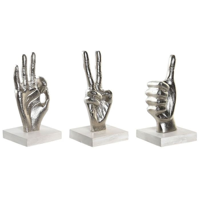 Decorative Figure Dkd Home Decor Silver 10 X 10 X 20 Cm 3 Units