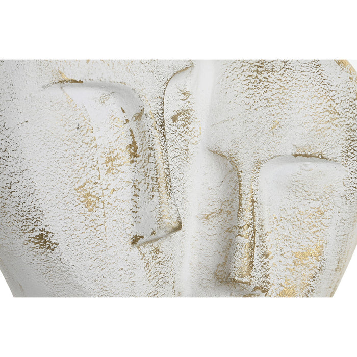 Decorative Figure Dkd Home Decor 23 X 10 X 30 Cm Face Golden Aluminium White