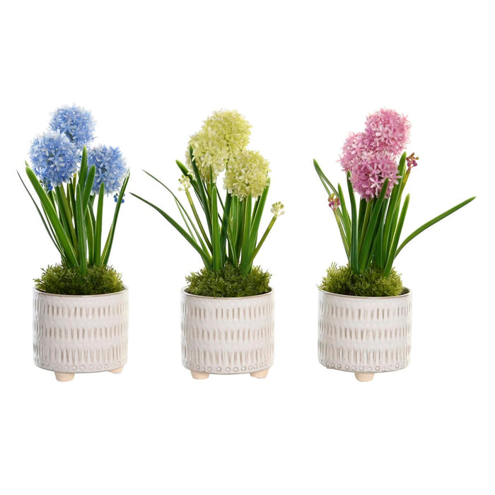 Decorative Plant Dkd Home Decor Foam Blue Pink Yellow Polypropylene 15 X 15 X 30 Cm 3 Pieces