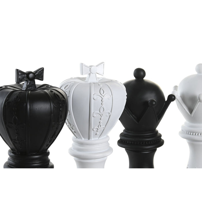 Decorative Figure Dkd Home Decor White Black Chess Pieces 12 X 12 X 25.5 Cm 4 Units