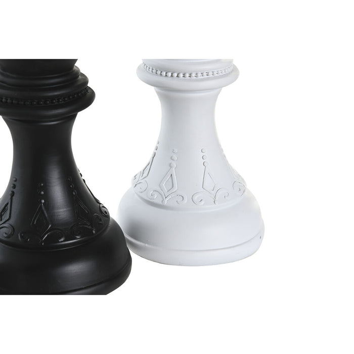 Decorative Figure Dkd Home Decor White Black Chess Pieces 12 X 12 X 25.5 Cm 4 Units