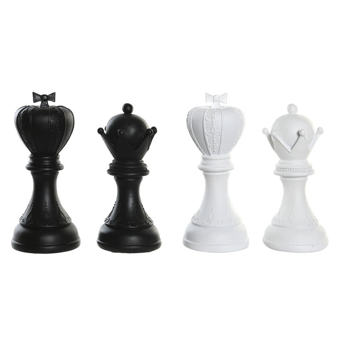 Decorative Figure Dkd Home Decor White Black Chess Pieces 12 X 12 X 25.5 Cm 4 Units