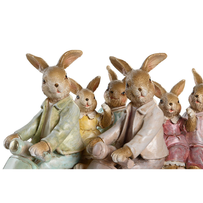 Decorative Figure Dkd Home Decor 17 x 7 15.5 Cm Pink Rabbit