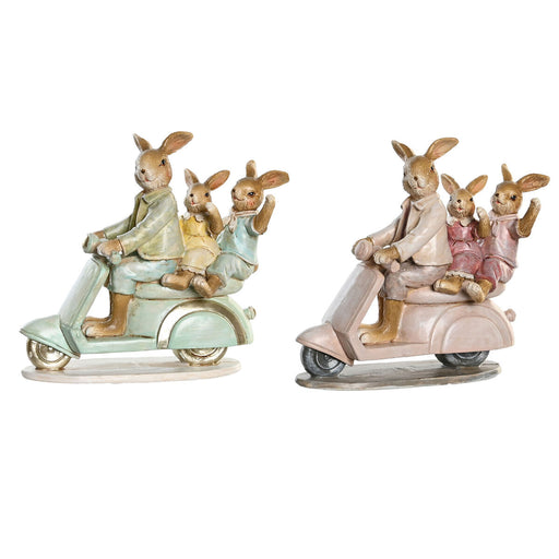 Decorative Figure Dkd Home Decor 17 x 7 15.5 Cm Pink Rabbit