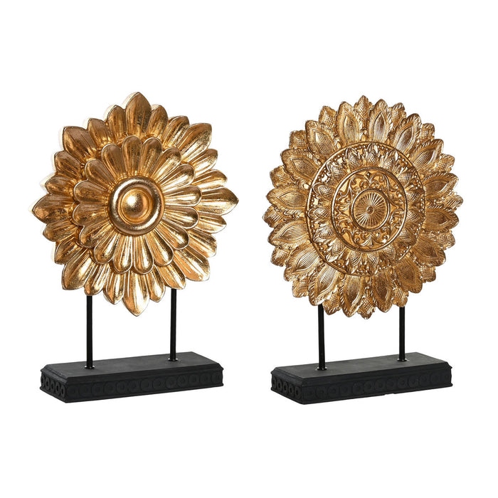 Decorative Figure Dkd Home Decor 25 X 8 X 34 Cm Black Golden Modern Circles 2 Units