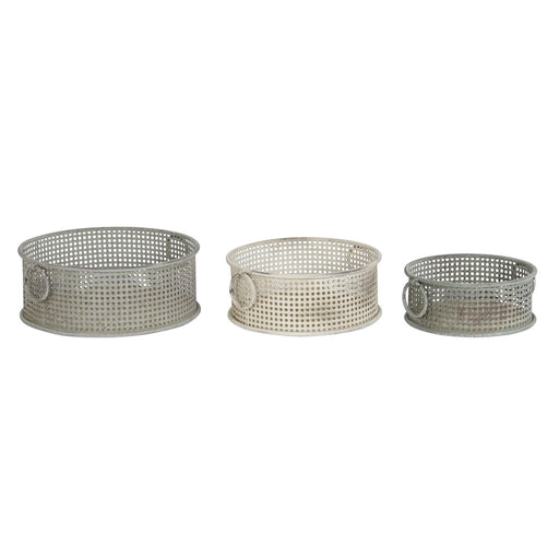 Basket Set Dkd Home Decor 43 x 42 17 Cm Metal Aluminium