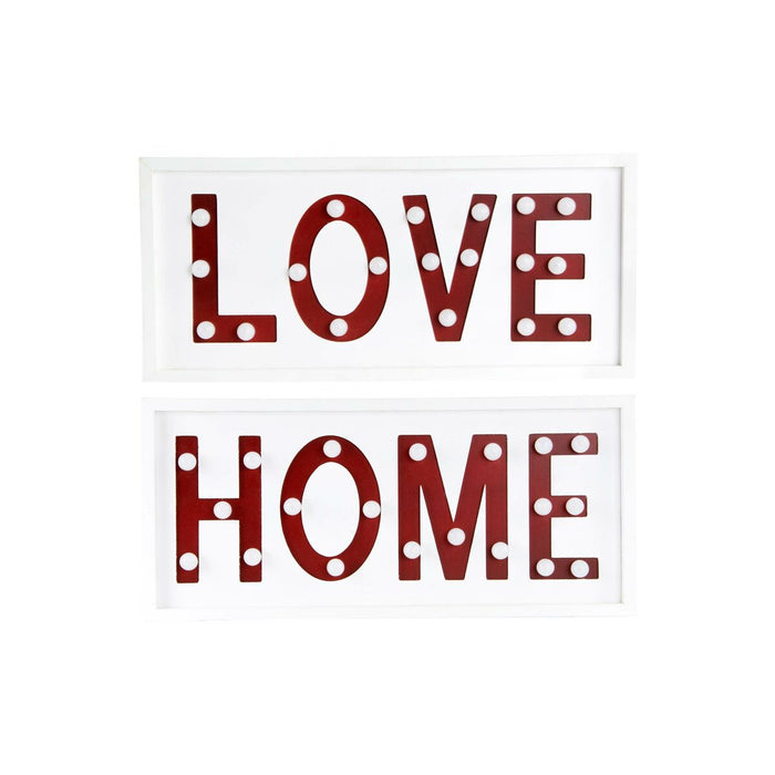 Wall Decoration Dkd Home Decor White Red Urban 48 X 4 X 22 Cm 2 Units