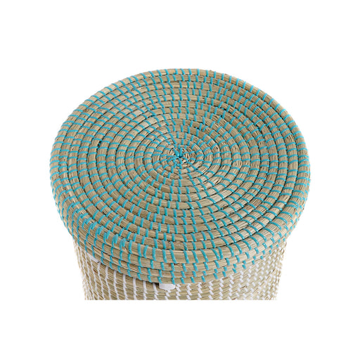 Basket Set Dkd Home Decor Blue White Natural Seagrass 44 x