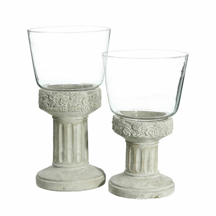 Candleholder 17.5 X 17.5 X 29.5 Cm Crystal Grey Cement