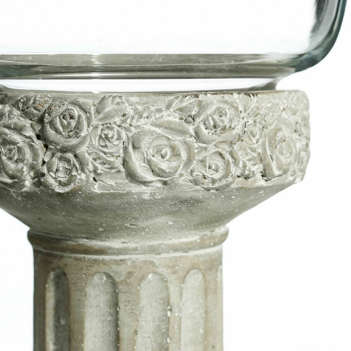 Candleholder 17.5 X 17.5 X 29.5 Cm Crystal Grey Cement