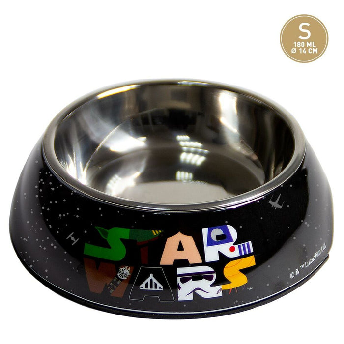 Dog Feeder By Star Wars Melamin 180 Ml Black Metal