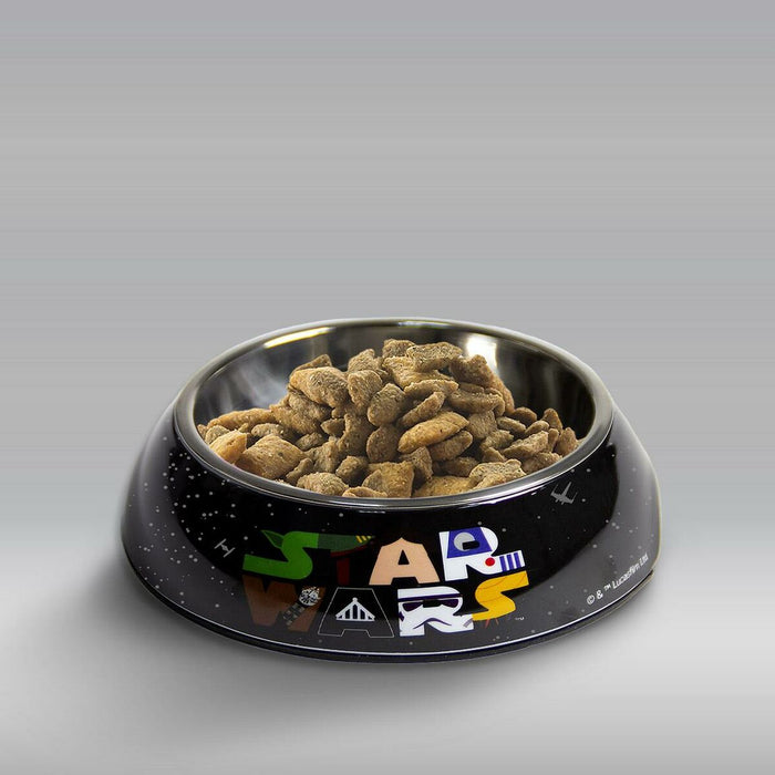 Dog Feeder By Star Wars Melamin 180 Ml Black Metal