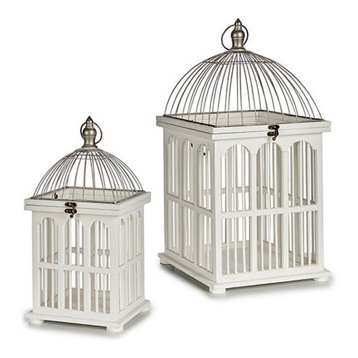 Cage White Wood 2 Pieces 30 x 60 Cm