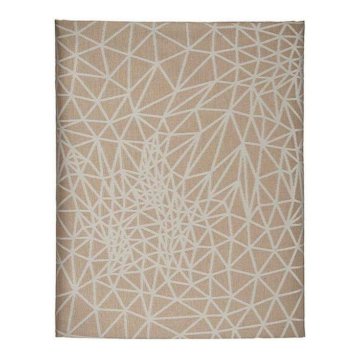 Tablecloth Abstract Beige Jacquard White 140 x 180 Cm