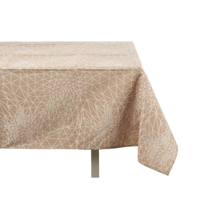 Tablecloth Abstract Beige Jacquard White 140 x 180 Cm