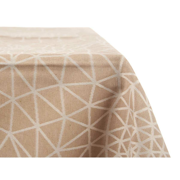 Tablecloth Abstract Beige Jacquard White 140 x 180 Cm