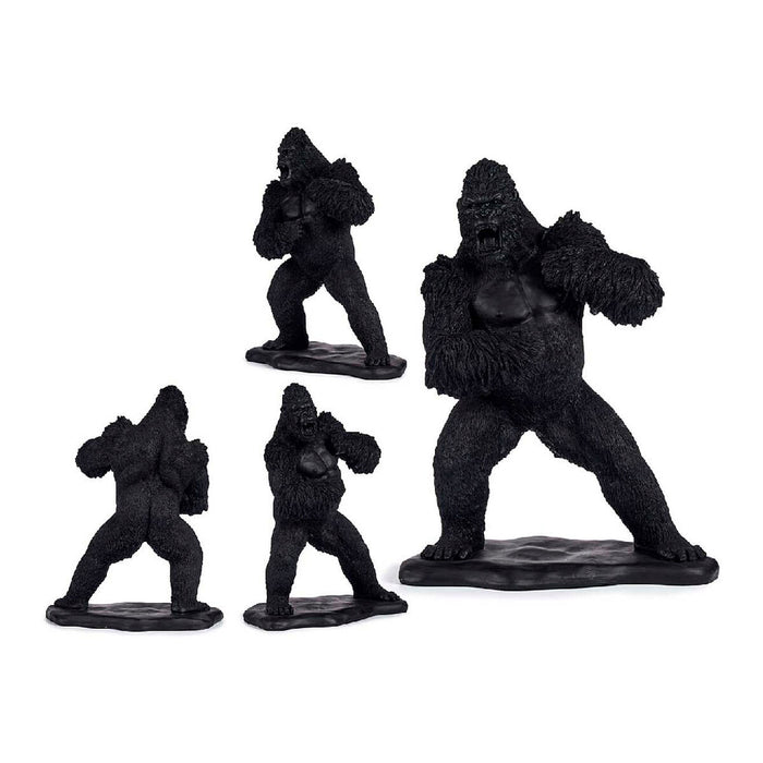 Decorative Figure Gorilla Black Resin 25.5 X 56.5 X 43.5 Cm