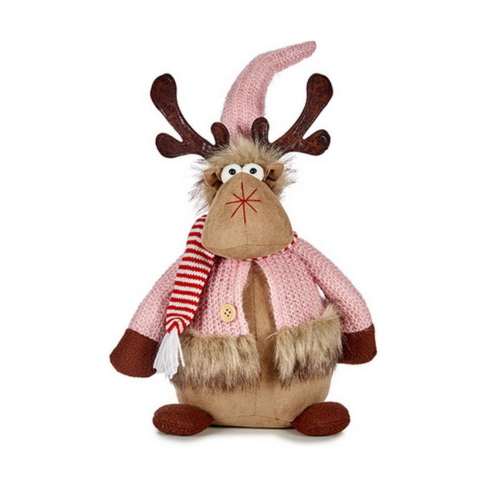 Christmas Reindeer Pink Brown 15 X 43 X 19 Cm