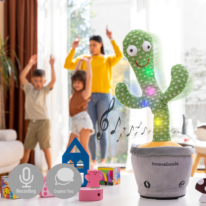 Dancing Talking Plush Cactus with Music and Multicolour LED Pinxi