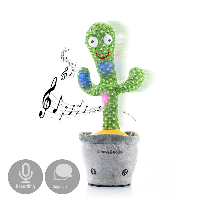 Dancing Talking Plush Cactus with Music and Multicolour LED Pinxi