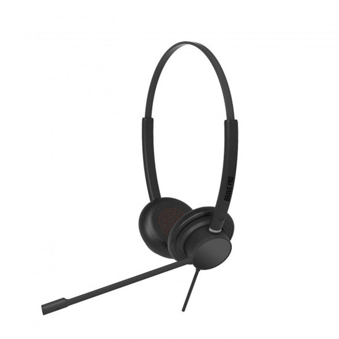 Headphones With Microphone By Spc 4720c Brave Pro Black