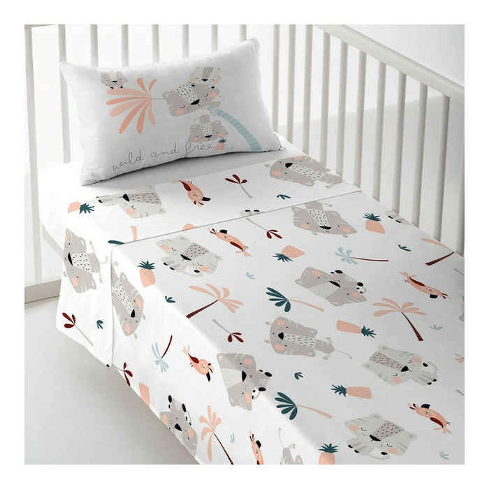 Cot Flat Sheet Cool Kids Wild And Free b 100 x 130 Cm