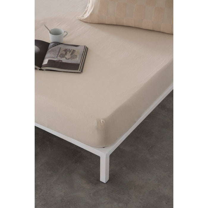 Fitted Bottom Sheet Naturals Elba Beige 90 X 190/200 Cm Single