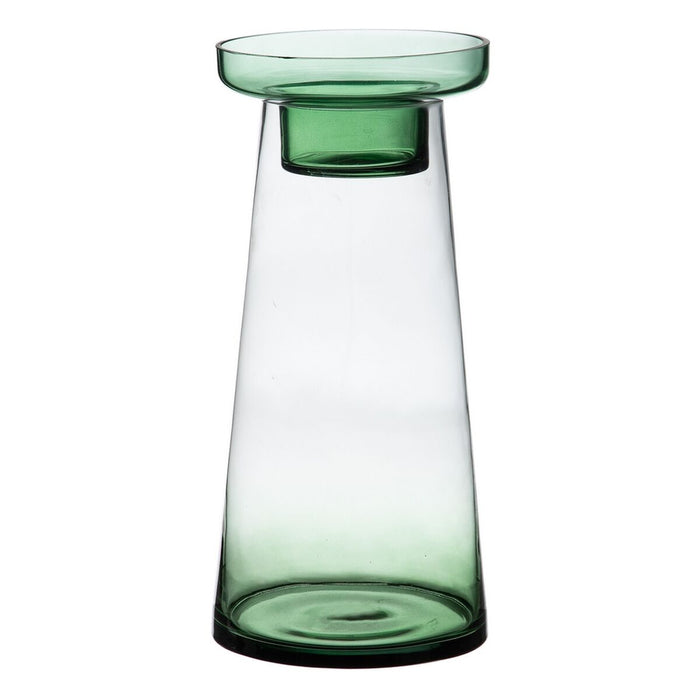 Candleholder 16.5 x 35 Cm Green Glass