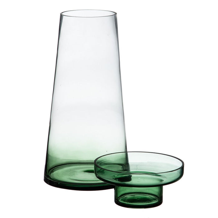 Candleholder 16.5 x 35 Cm Green Glass