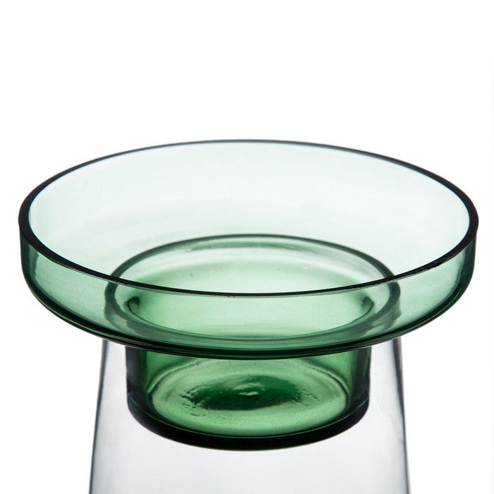 Candleholder 16.5 x 35 Cm Green Glass