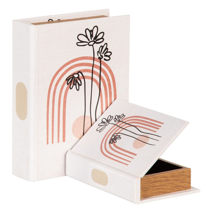 Decorative Box Flowers Canvas 24 X 18 X 6 Cm Dmf 2 Pieces