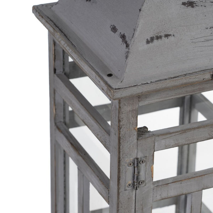 Lantern 28 x 75 Cm Candleholder Grey Fir Wood 2 Units