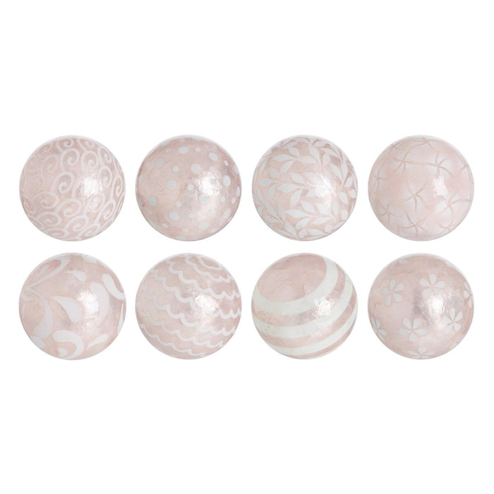 Balls Capiz Decoration Pink 10 X 10 X 10 Cm 8 Units