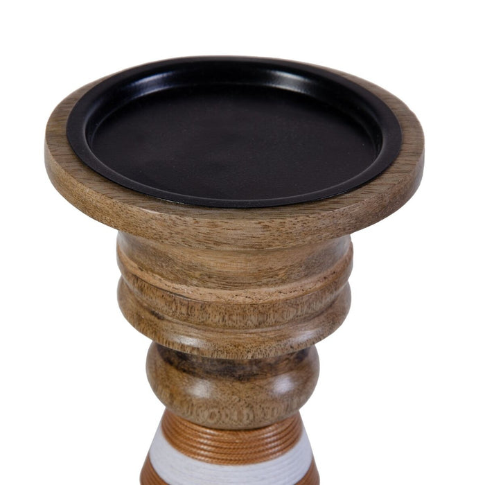 Candleholder Brown Mango Wood 12 X 12 X 23 Cm