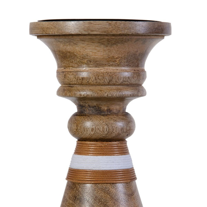 Candleholder Brown Mango Wood 12 X 12 X 23 Cm