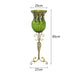 85cm Green Glass Tall Floor Vase And 12pcs Blue Artificial