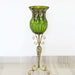 85cm Green Glass Tall Floor Vase And 12pcs Blue Artificial