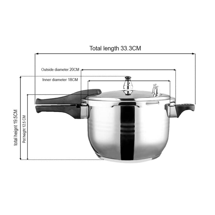 8l Commercial Grade Stainless Steel Pressure Cooker