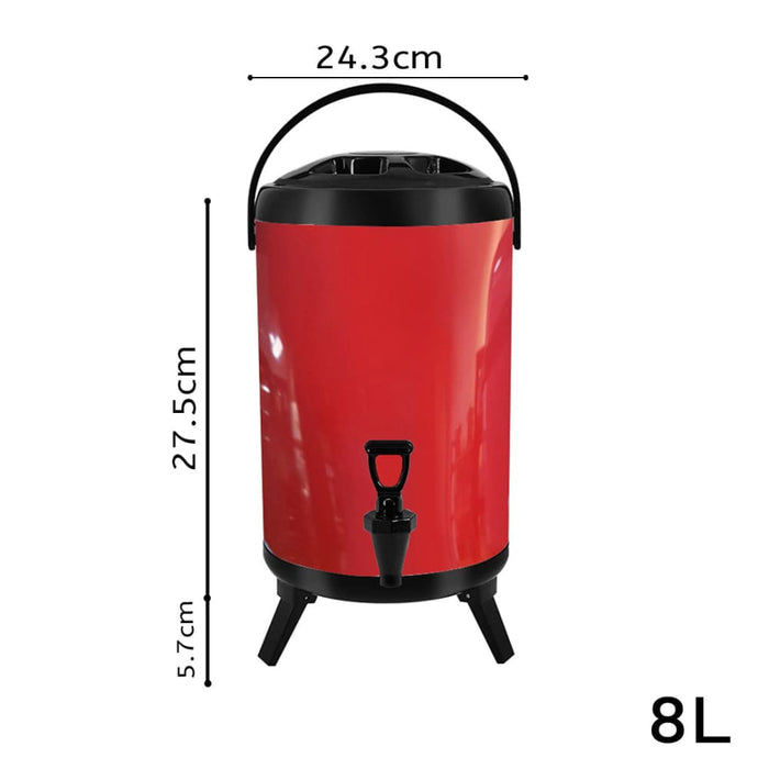 8l Stainless Steel Insulated Milk Tea Barrel Hot And Cold
