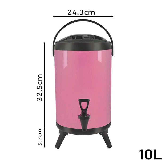 8x 10l Stainless Steel Insulated Milk Tea Barrel Hot