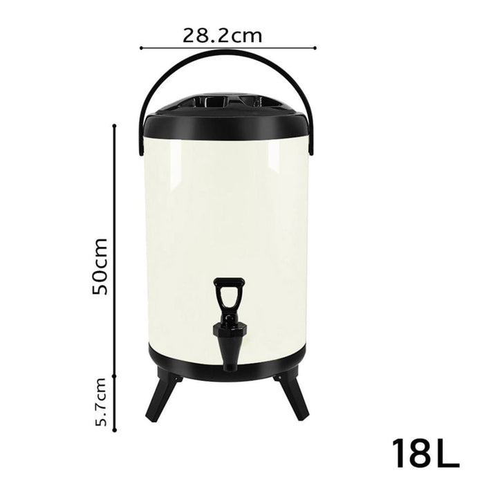 8x 18l Stainless Steel Insulated Milk Tea Barrel Hot